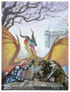 Den Beauvais The dragon the troll and the earl color sketch